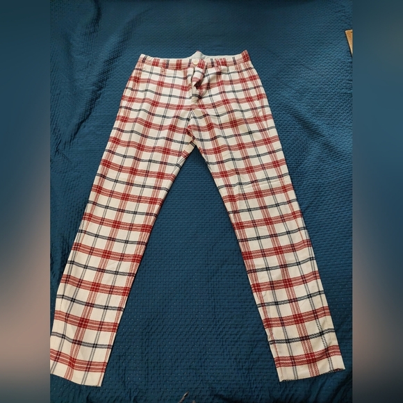 Zara Red and White Plaid Men's Pants - Picture 1 of 9
